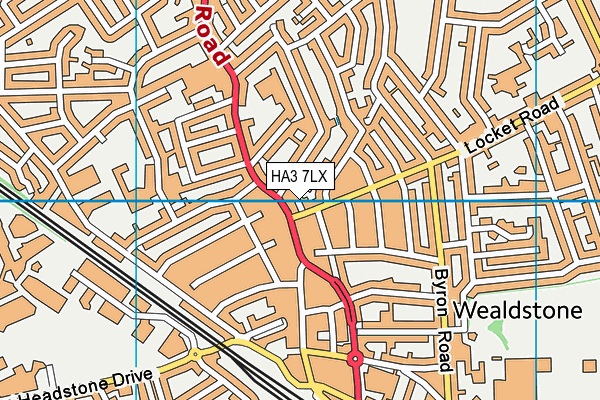 HA3 7LX map - OS VectorMap District (Ordnance Survey)