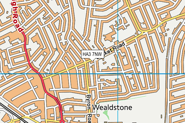 HA3 7NW map - OS VectorMap District (Ordnance Survey)