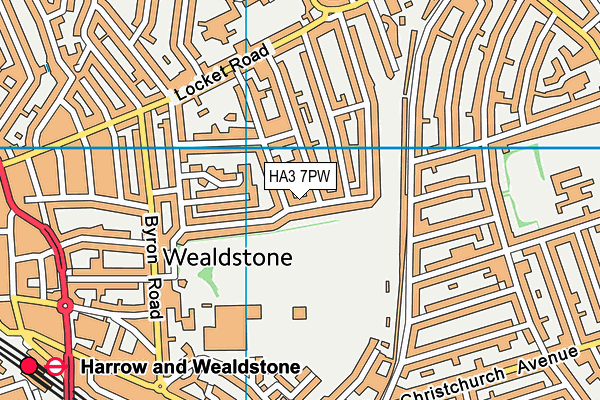HA3 7PW map - OS VectorMap District (Ordnance Survey)