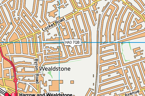 HA3 7QB map - OS VectorMap District (Ordnance Survey)