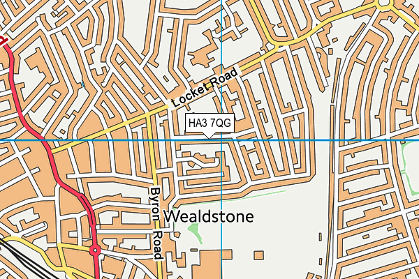 HA3 7QG map - OS VectorMap District (Ordnance Survey)