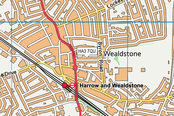 HA3 7QU map - OS VectorMap District (Ordnance Survey)