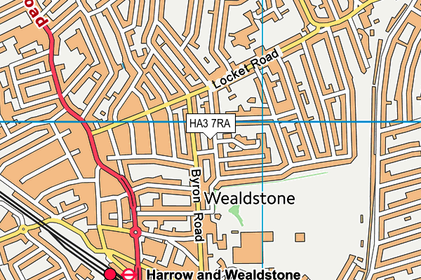 HA3 7RA map - OS VectorMap District (Ordnance Survey)