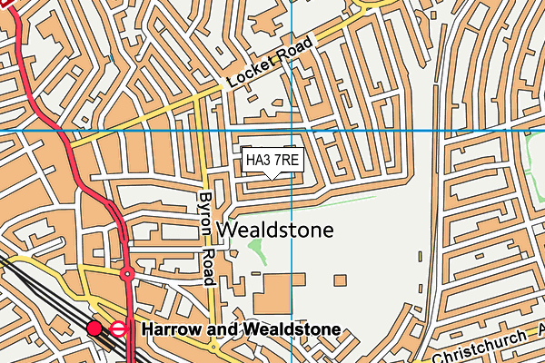 HA3 7RE map - OS VectorMap District (Ordnance Survey)