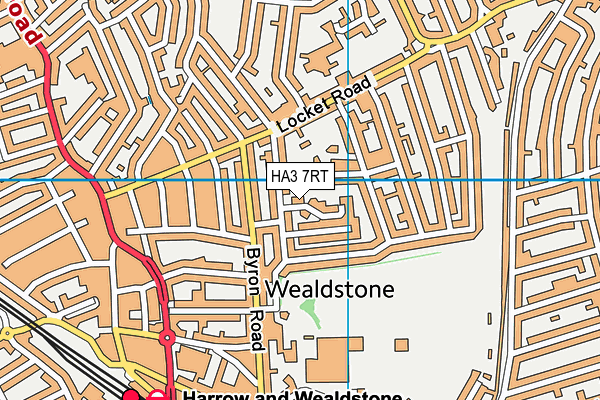 HA3 7RT map - OS VectorMap District (Ordnance Survey)