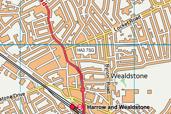 HA3 7SG map - OS VectorMap District (Ordnance Survey)