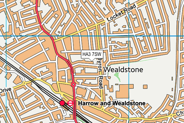 HA3 7SW map - OS VectorMap District (Ordnance Survey)
