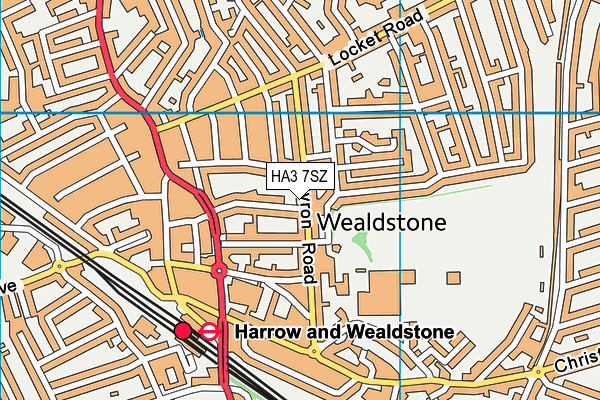 HA3 7SZ map - OS VectorMap District (Ordnance Survey)
