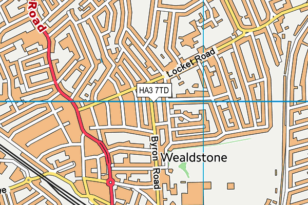 HA3 7TD map - OS VectorMap District (Ordnance Survey)