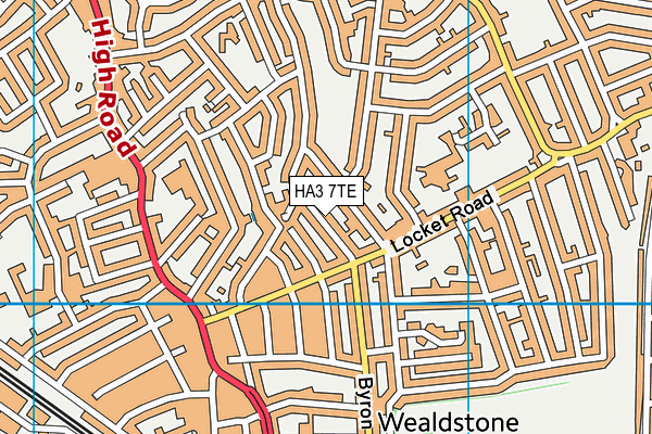 HA3 7TE map - OS VectorMap District (Ordnance Survey)