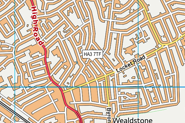 HA3 7TF map - OS VectorMap District (Ordnance Survey)