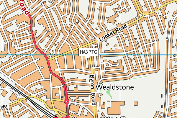 HA3 7TG map - OS VectorMap District (Ordnance Survey)