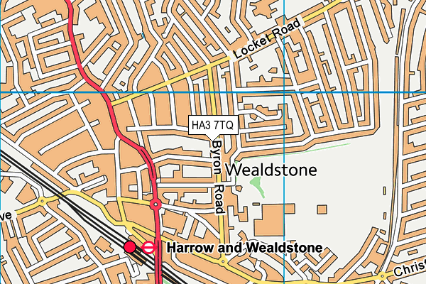 HA3 7TQ map - OS VectorMap District (Ordnance Survey)