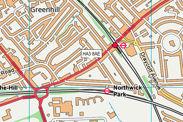 HA3 8AE map - OS VectorMap District (Ordnance Survey)