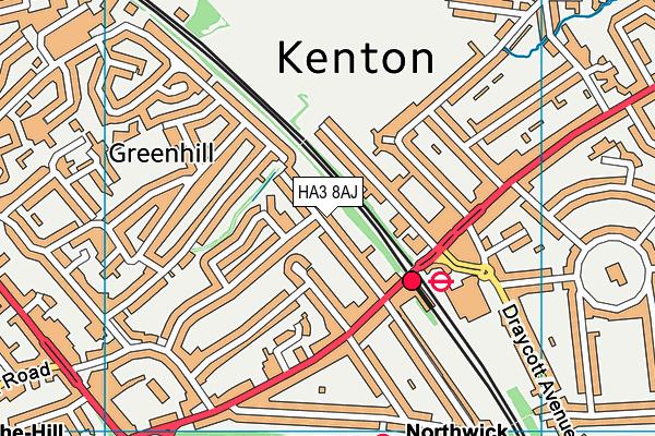 HA3 8AJ map - OS VectorMap District (Ordnance Survey)