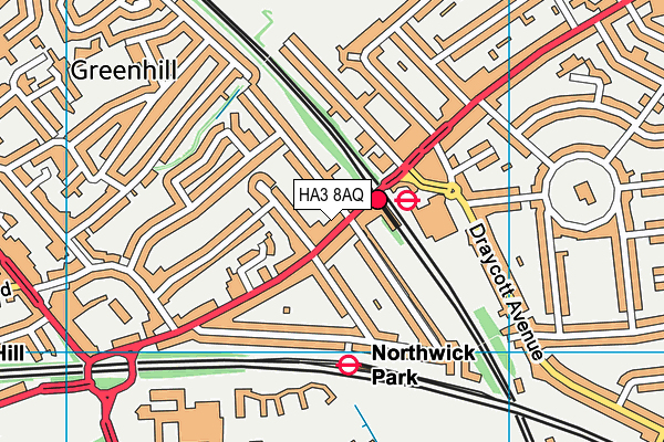 HA3 8AQ map - OS VectorMap District (Ordnance Survey)