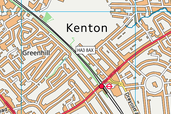 HA3 8AX map - OS VectorMap District (Ordnance Survey)