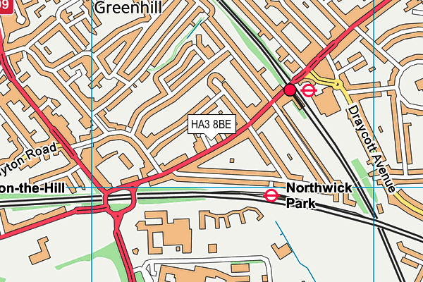 HA3 8BE map - OS VectorMap District (Ordnance Survey)