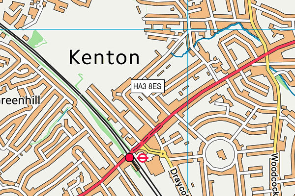 HA3 8ES map - OS VectorMap District (Ordnance Survey)