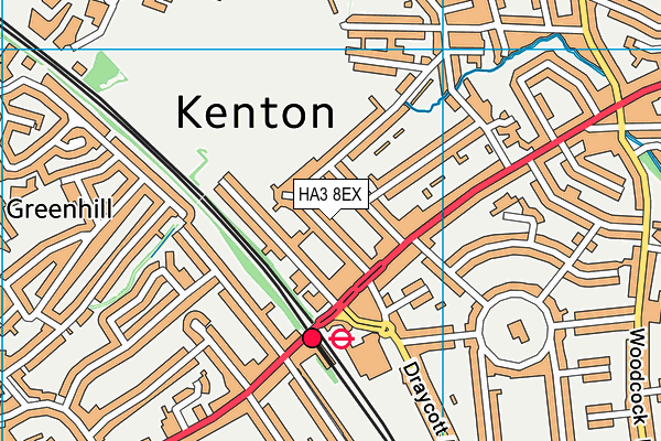 HA3 8EX map - OS VectorMap District (Ordnance Survey)