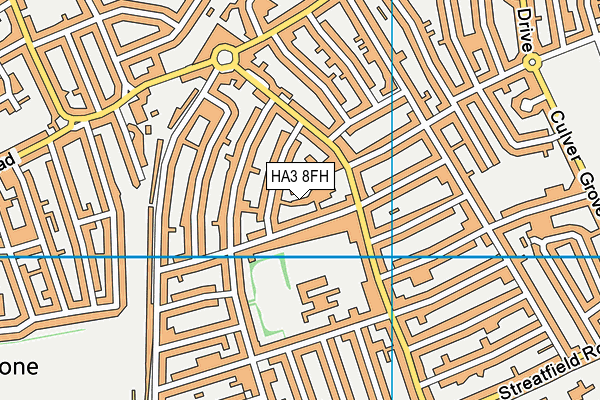 HA3 8FH map - OS VectorMap District (Ordnance Survey)