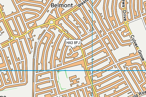 HA3 8FJ map - OS VectorMap District (Ordnance Survey)