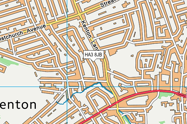 HA3 8JB map - OS VectorMap District (Ordnance Survey)