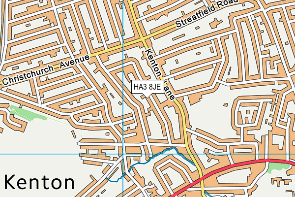 HA3 8JE map - OS VectorMap District (Ordnance Survey)