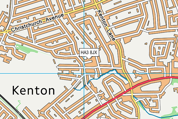 HA3 8JX map - OS VectorMap District (Ordnance Survey)