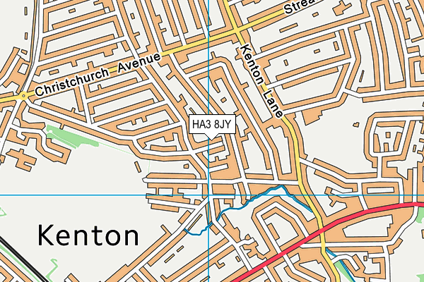 HA3 8JY map - OS VectorMap District (Ordnance Survey)