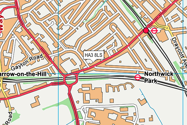 HA3 8LS map - OS VectorMap District (Ordnance Survey)