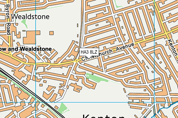 HA3 8LZ map - OS VectorMap District (Ordnance Survey)