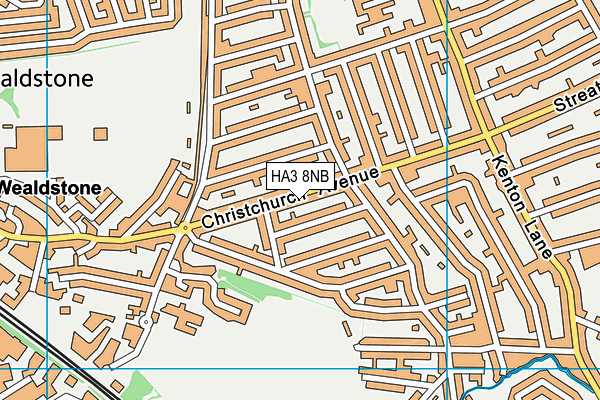 HA3 8NB map - OS VectorMap District (Ordnance Survey)