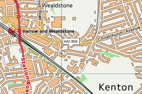 HA3 8NX map - OS VectorMap District (Ordnance Survey)