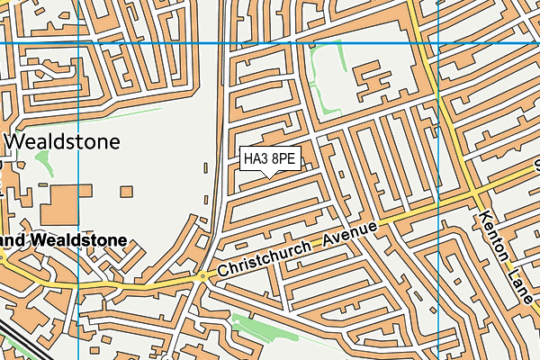 HA3 8PE map - OS VectorMap District (Ordnance Survey)