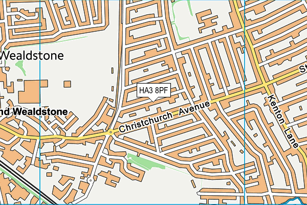 HA3 8PF map - OS VectorMap District (Ordnance Survey)