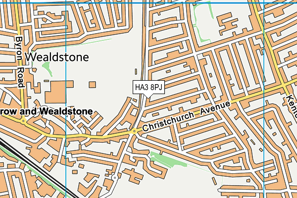 HA3 8PJ map - OS VectorMap District (Ordnance Survey)