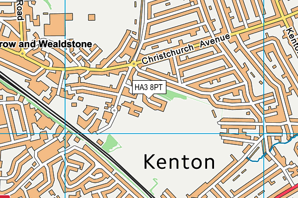 HA3 8PT map - OS VectorMap District (Ordnance Survey)