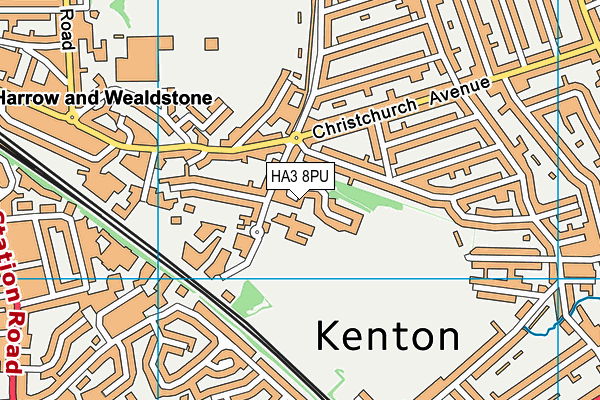 HA3 8PU map - OS VectorMap District (Ordnance Survey)