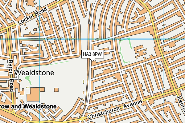 HA3 8PW map - OS VectorMap District (Ordnance Survey)