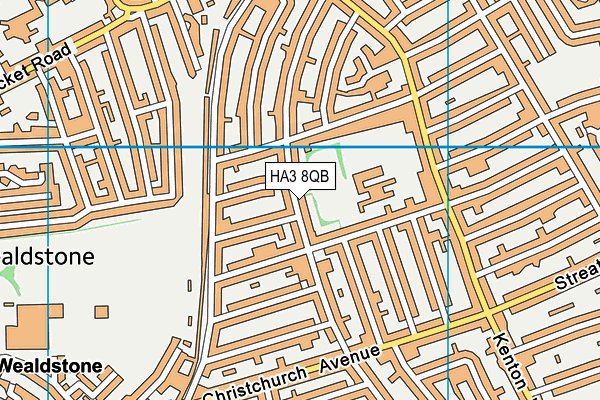 HA3 8QB map - OS VectorMap District (Ordnance Survey)