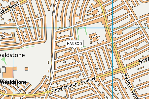 HA3 8QD map - OS VectorMap District (Ordnance Survey)