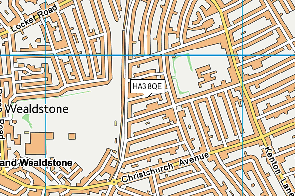HA3 8QE map - OS VectorMap District (Ordnance Survey)