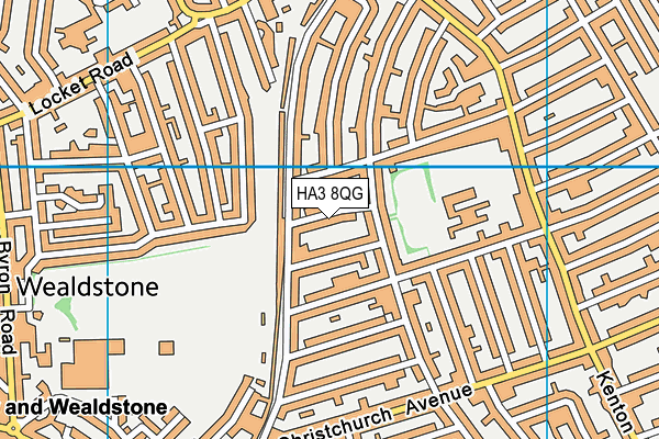HA3 8QG map - OS VectorMap District (Ordnance Survey)