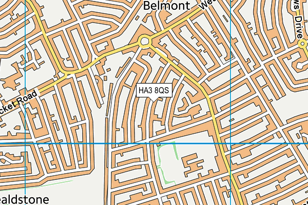 HA3 8QS map - OS VectorMap District (Ordnance Survey)
