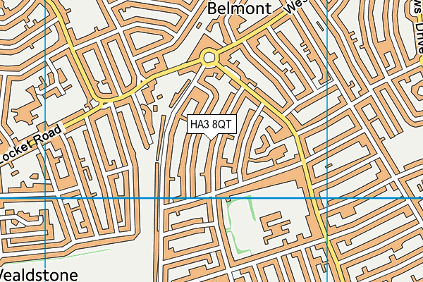 HA3 8QT map - OS VectorMap District (Ordnance Survey)