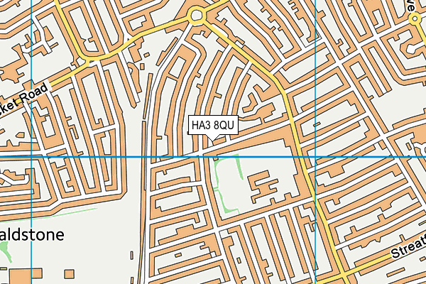 HA3 8QU map - OS VectorMap District (Ordnance Survey)