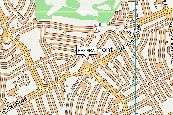 HA3 8RA map - OS VectorMap District (Ordnance Survey)
