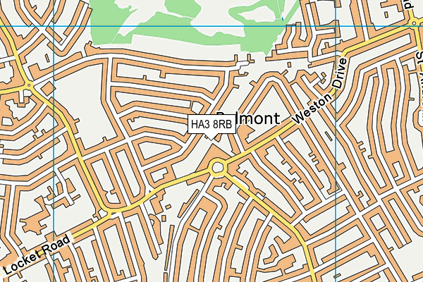 HA3 8RB map - OS VectorMap District (Ordnance Survey)