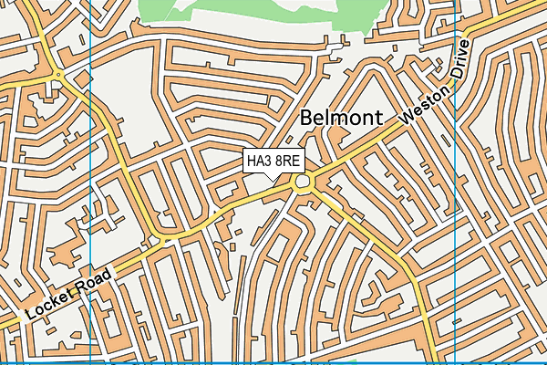 HA3 8RE map - OS VectorMap District (Ordnance Survey)